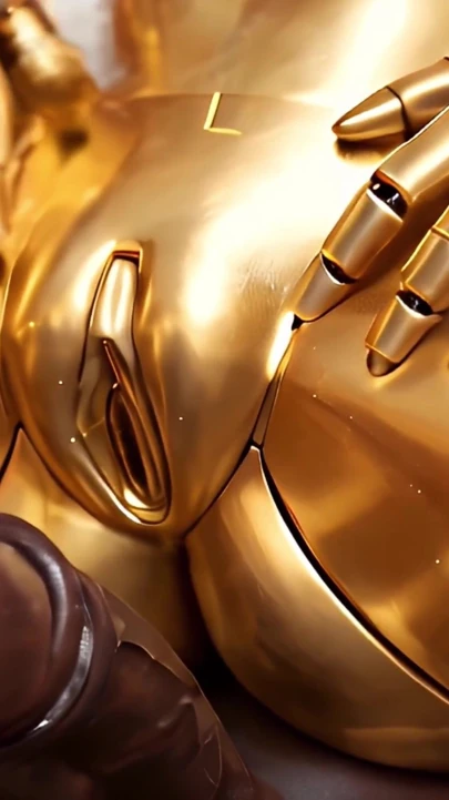 Golden Goddess Sex Robot Fucked By A BBC POV AI Porn | Clip 1