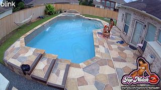 Naughty Ebony Pays Pool Boy in Head—Every Sloppy Drop Caught on Camera 💦👅