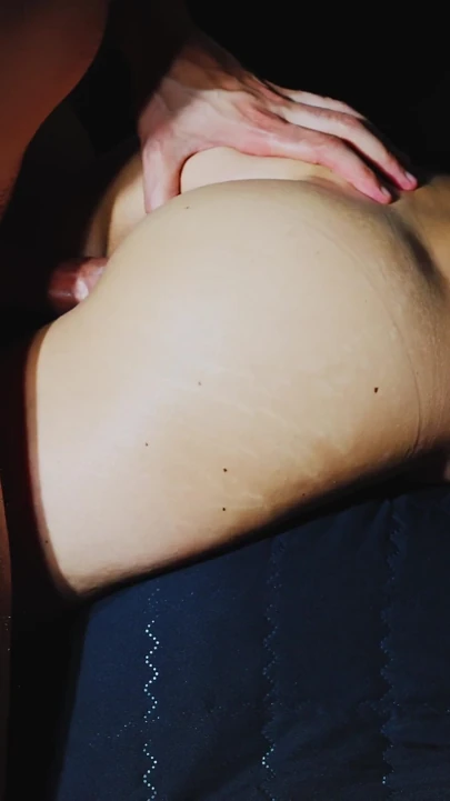 Lying Down He Fucks Me From Behind, Spreads My Asshole with a Finger to Cum Inside It