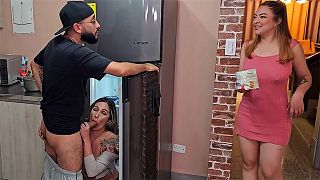 Wife's Best Friend Rides BBC While Wife's In The Room, Takes A Load On Her Tits