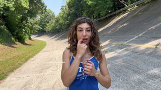 Volleyball player gets FUCKED hard by coach - Blowjob Outdoor
