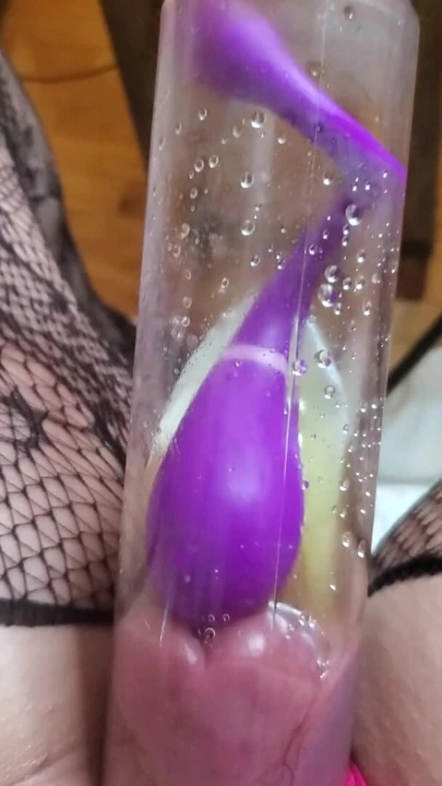 Close Up Squirt Vibrating in the Penis Pump Mistress Gina