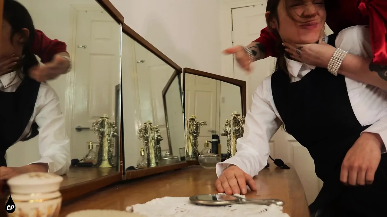 Step-mum Catches College Girl Mila at Her Dressing Table Face Slapping Punishment Wmv
