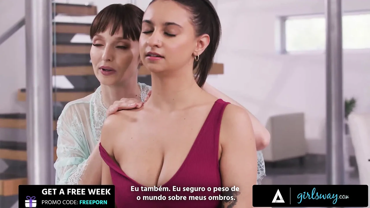 GIRLSWAY - Sexy Lexi Luna & Hailey Rose Massage Each Other's Huge Breasts - PORTUGUESE SUBTITLES
