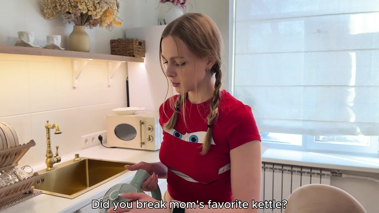 THE STEP-FATHER FUCKED HIS STEP-DAUGHTER FOR HER MISTAKE - SHE'LL HAVE TO WORK IT OFF WITH HER PUSSY