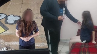 Young scavenger fucks a dirty old man for financial help, real homemade 2/4