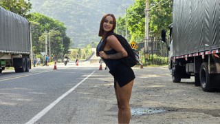 TEEN model lose her car keys and pays a STRANGER with a BJ and a HARD FUCK to get home- Abella olsen